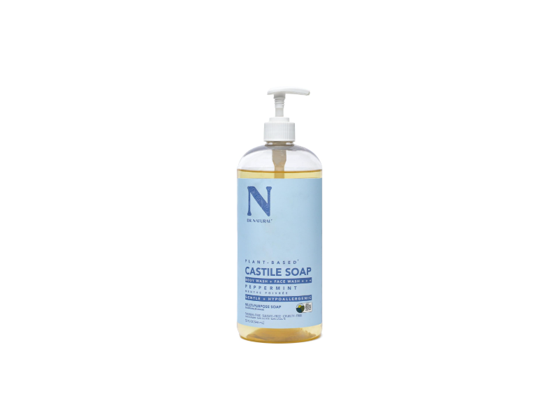 Dr. Natural Castile Multi Purpose Soap, Peppermint, 16 fl oz/473 mL