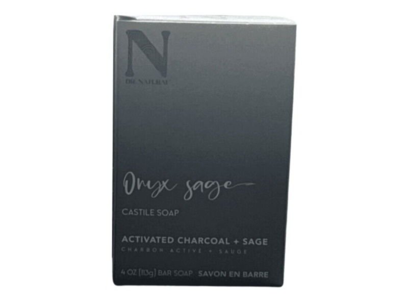 Dr. Natural Onyx Sage Castile Soap, Charcoal + Sage, 4 oz/113 g