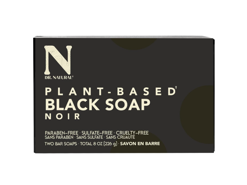 Dr Natural Plant Based Black Bar Soap, 8 oz, Pack Of 2