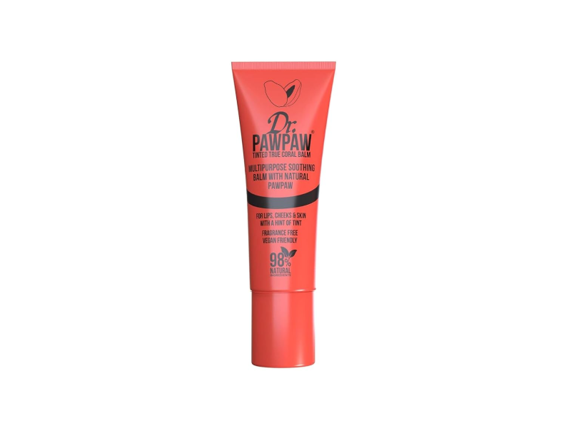 Dr. PawPaw Tinted True Coral Multipurpose Soothing Balm, Natural Pawpaw, 10 mL