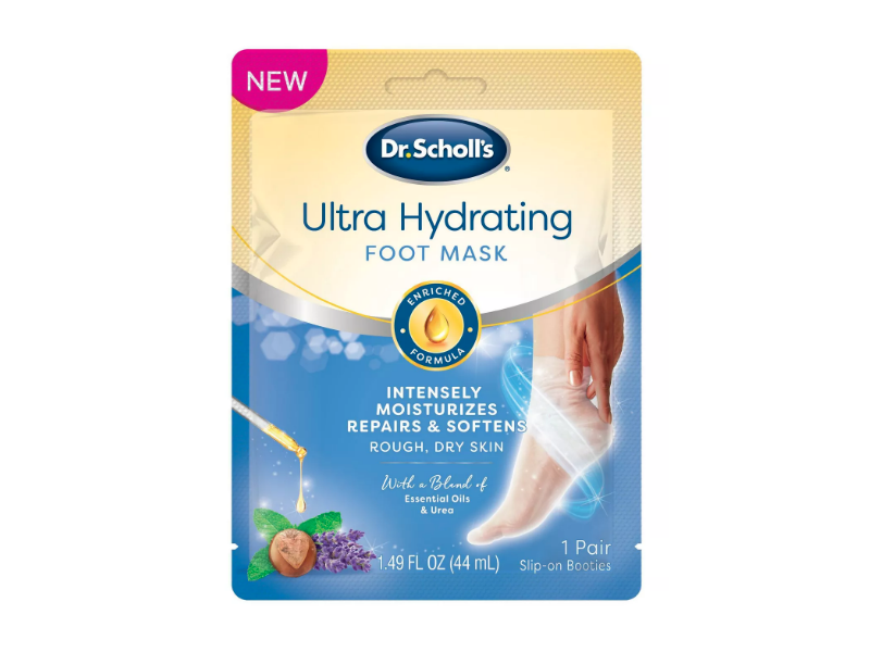 Dr. Scholl's Hydrating Foot Mask, Essential Oils & Urea, 1.49 fl oz/44 mL, 1 Pair