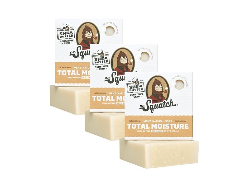 Dr. Squatch Bar Soap, Total Moisture Shea Butter, 5 oz/141 g, Pack Of 3