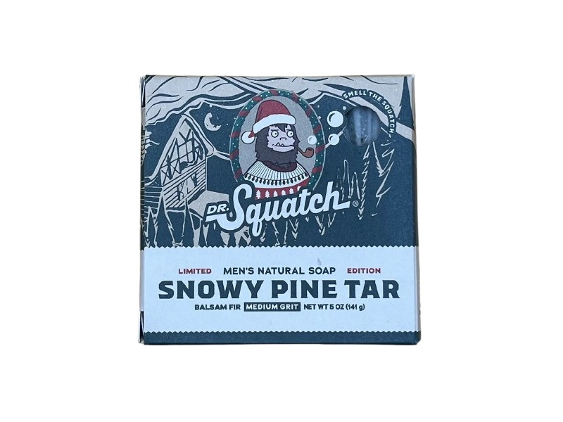 Dr. Squatch Limited Edition Medium Grit Men's Natural Soap, Snowy Pine Tar, 5 oz/141 g