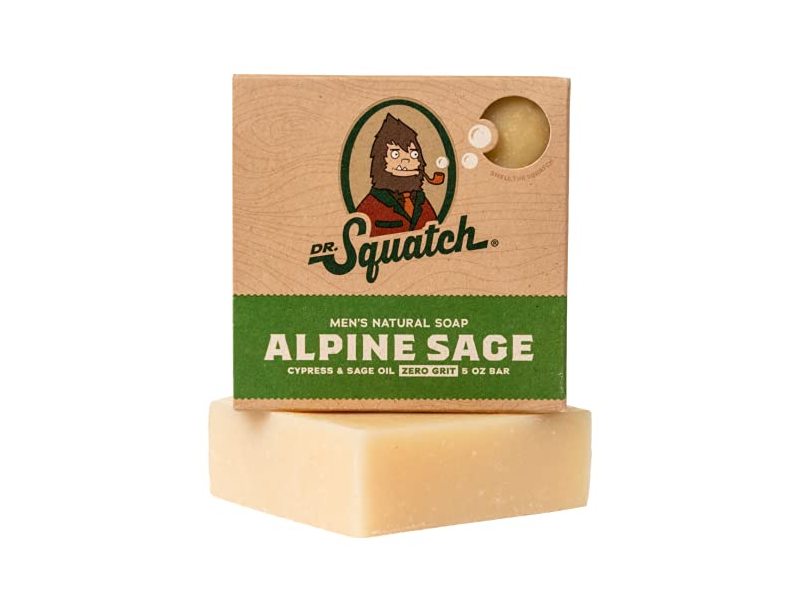 Dr. Squatch Men's Natural Alpine Sage Soap, Cypress & Sage Oils, 5 oz