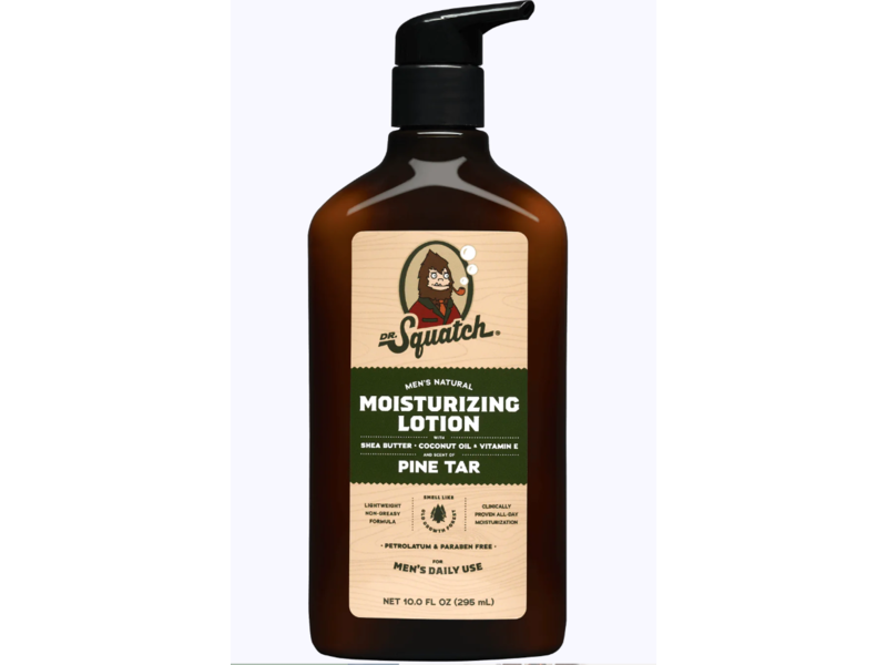 Dr. Squatch Men's Natural Moisturizing Lotion, Pine Tar, 10.0 fl oz/295 mL
