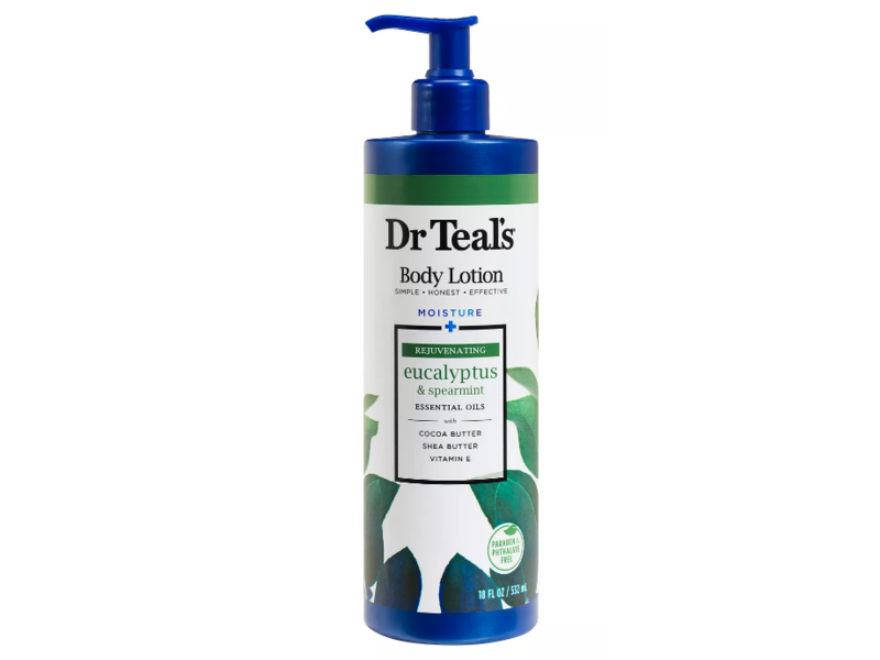 Dr Teal's Body Lotion, Moisture + Rejuvenating, Eucalyptus & Spearmint, 18 fl oz/532 mL