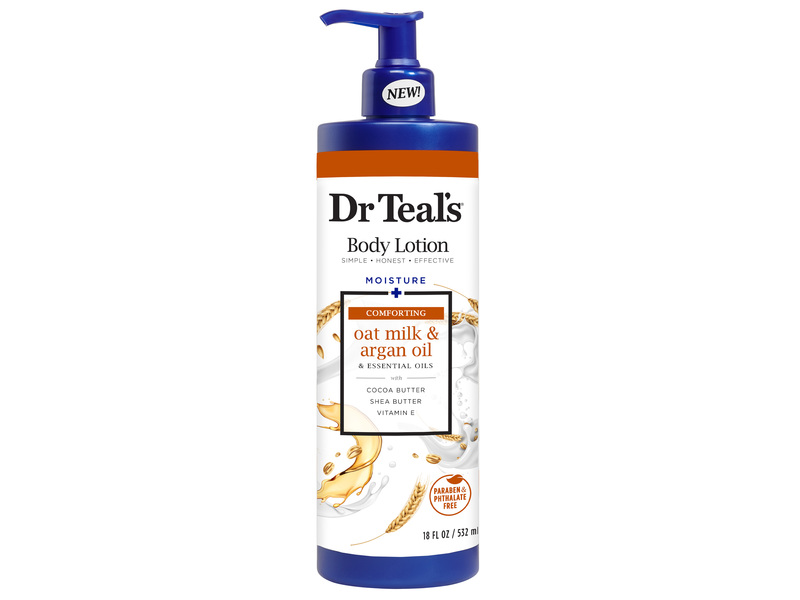 Dr Teal's Body Lotion, Oat Milk & Argan Oil, 18 fl oz/532 mL