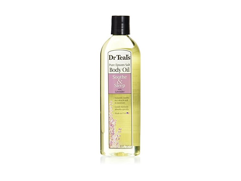 Dr Teal's Body Oil with Pure Epsom Salt, Soothe & Sleep with Lavender Oil, 8.8 fl oz