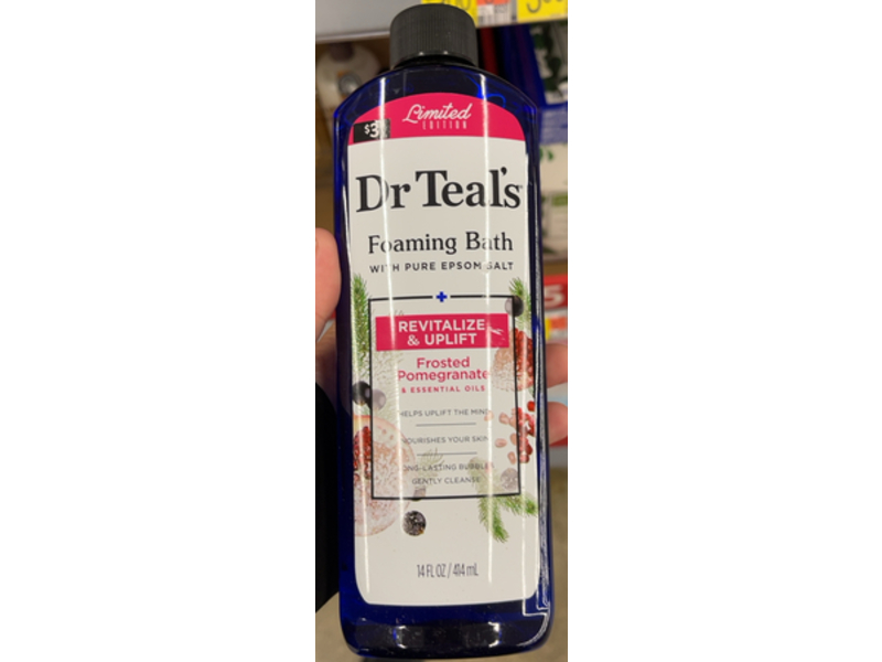 Dr Teal's Foaming Bath, Revitalize & Up Lift, Frosted Pomegranate, 14 fl oz/414 mL