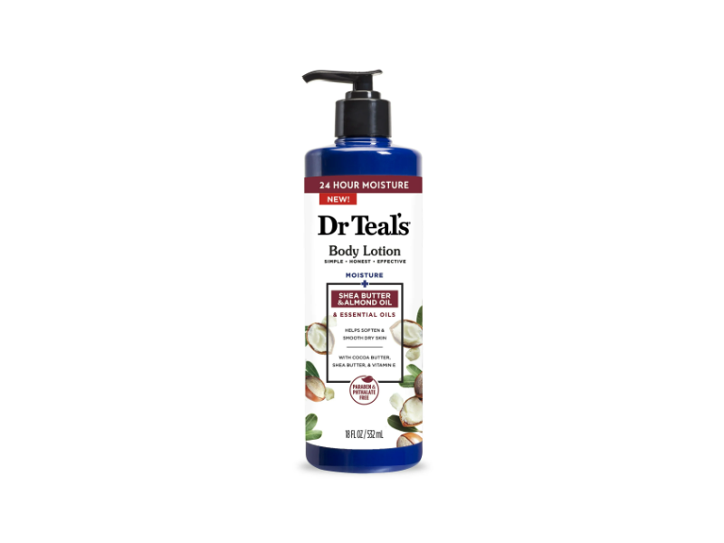 Dr Teal's Moisture Body Lotion, Shea Butter & Almond Oil, 18 fl oz/532 mL, Pack Of 3