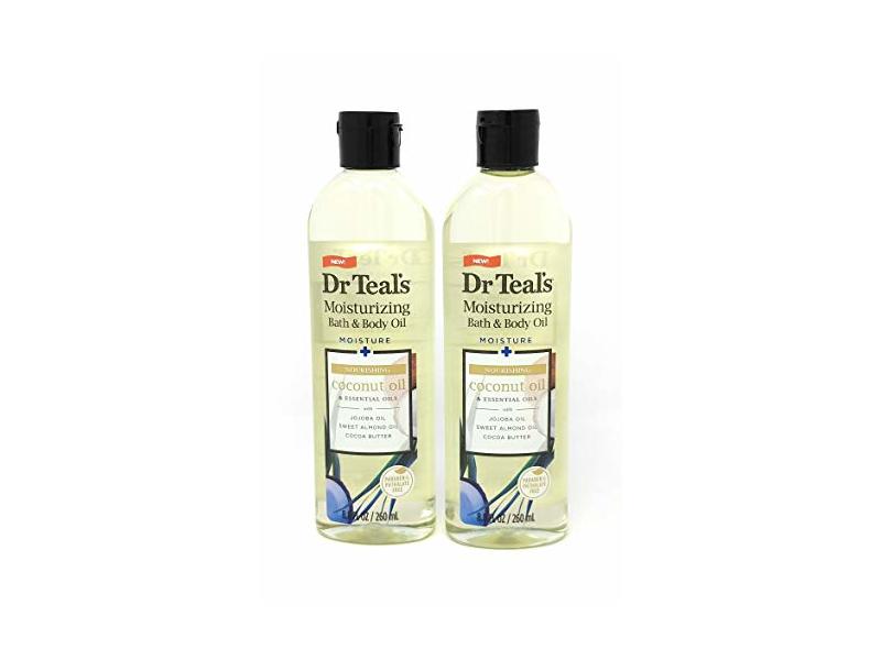 Dr Teal's Moisturizing Bath & Body Oil, Coconut Oil 8.8oz - 2-Pack