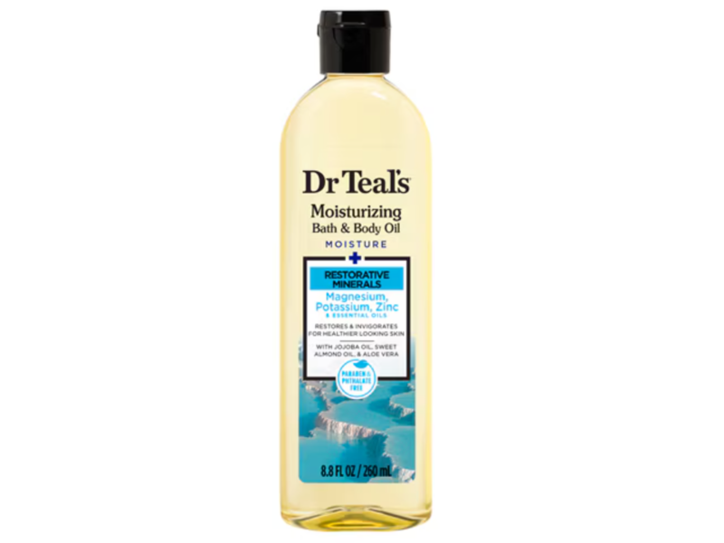 Dr Teal's Moisturizing Bath & Body Oil, Restorative Minerals, 8.8 fl oz/260 mL