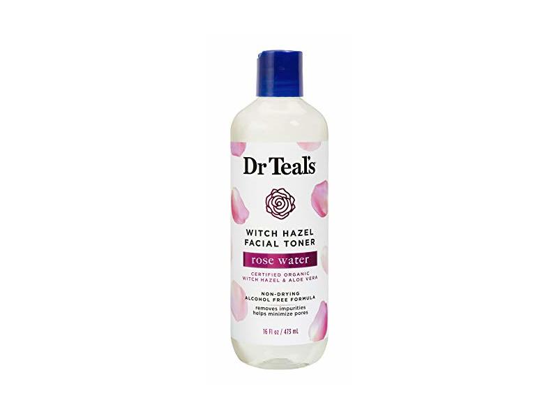 Dr Teal’s Witch Hazel Facial Toner, Rose Water, 16 fl oz/473 ml