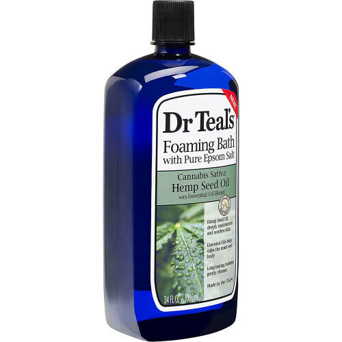 Foaming Bath With Pure Epsom Salt. Cannibals Sativa Hemp Seed Oil With Essential Oil Blend