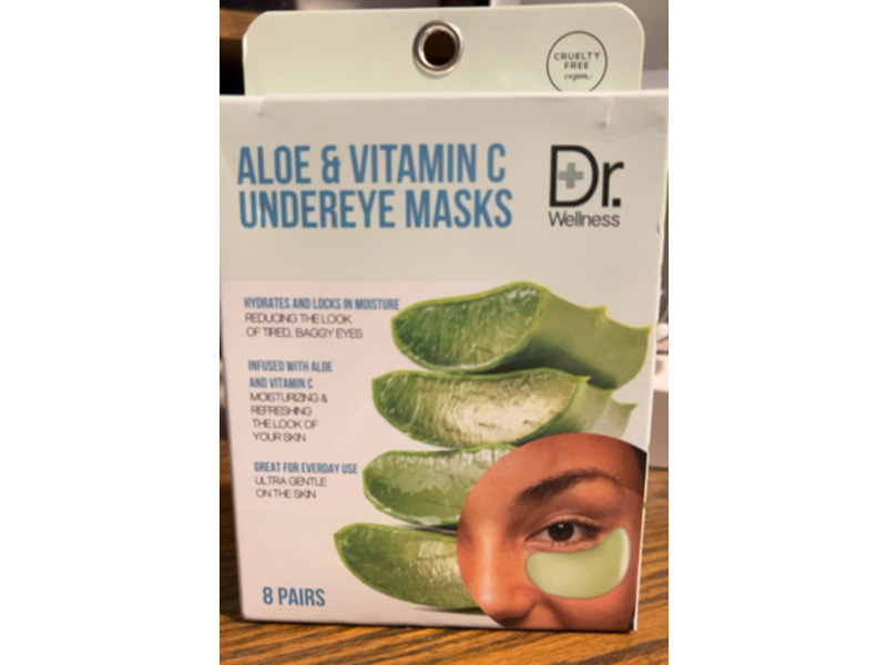 Dr Wellness Under Eye Mask, Aloe & Vitamin C, 8 Pairs