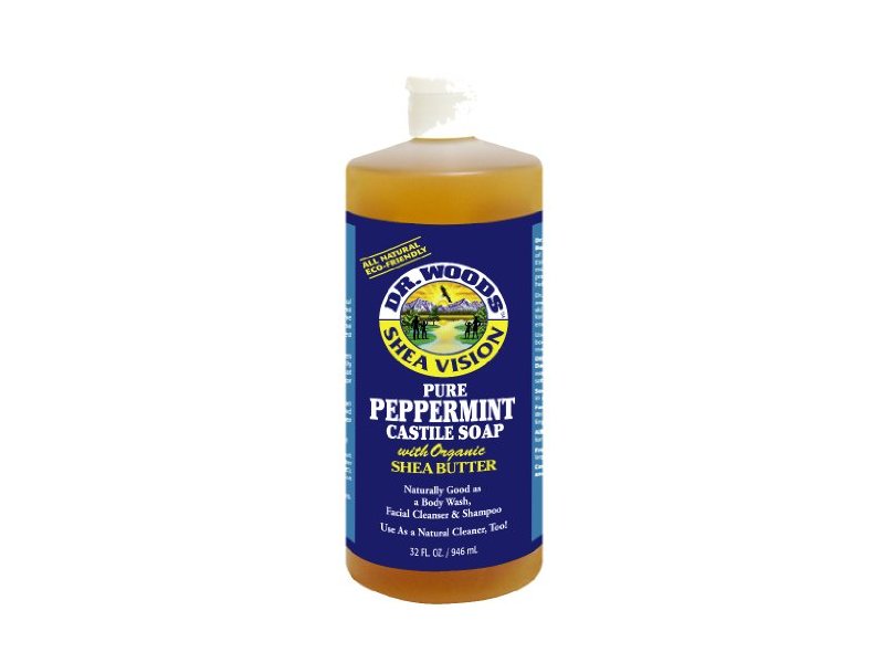 Dr. Woods Shea Vision, Pure Peppermint Castile Soap with Shea Butter, 32-Ounce (Pack of 12)