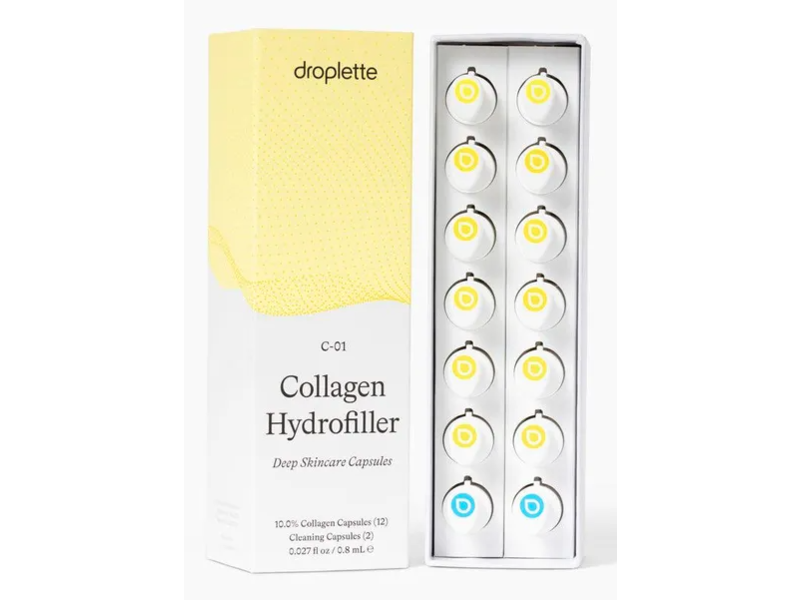Droplette Collagen Hydrofiller Skincare Capsules, 0.027 fl oz/0.8 mL, 12 Count