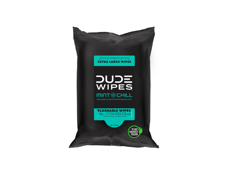 Dude Flushable Wipes, Mint Chill, 18 Count