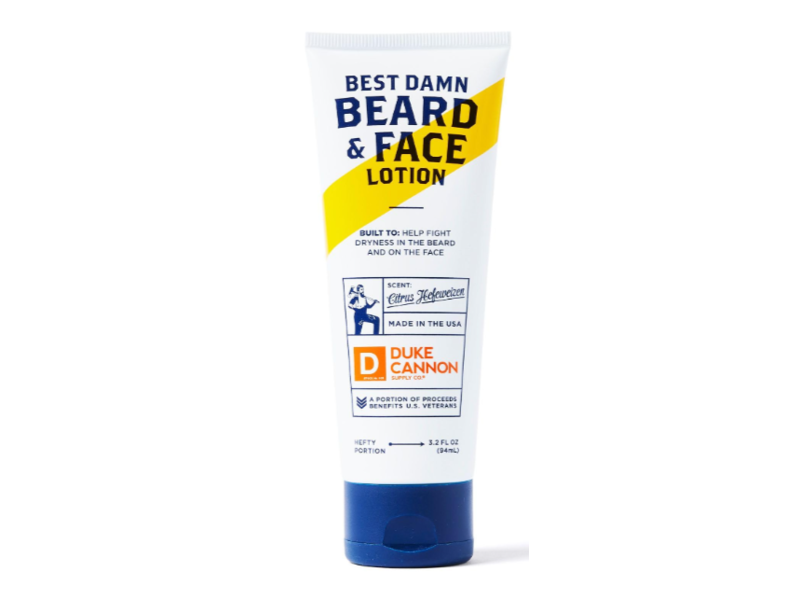 Duke Cannon Best Damn Beard & Face Lotion, Citrus Hefeweizen, 3.2 fl oz/94 mL