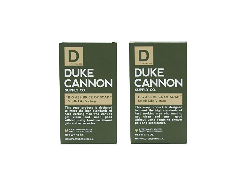 Duke Cannon "Big Ass Brick of Soap" Smells Like Victory Bar Soap for Men, 10 Ounces (Pack of 2)