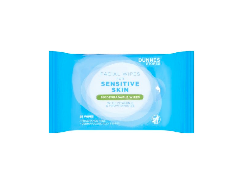 Dunnes Stores Facial Wipes, Vitamin E & Provitamin B5, 25 Count
