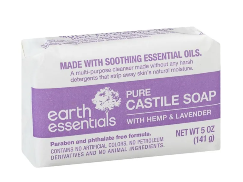 Earth Essentials Pure Castile Soap, Hemp & Lavender, 5 oz/141 g