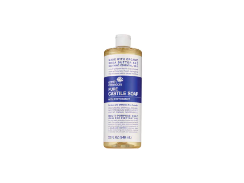 Earth Essentials Pure Castile Soap with Peppermint, 32 fl oz
