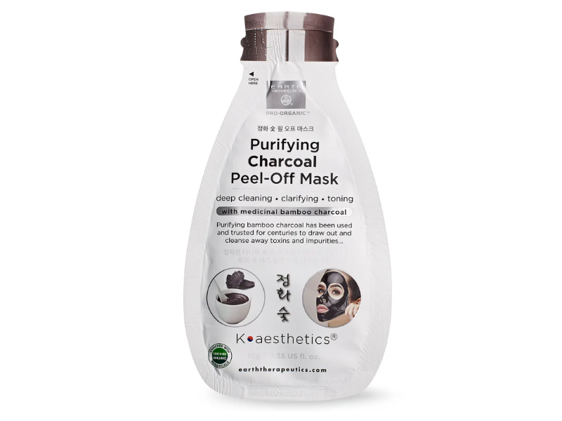 Earth Therapeutics Purifying Charcoal Peel-Off Mask, Bamboo Charcoal, 0.35 fl oz/10 g, Pack Of 5