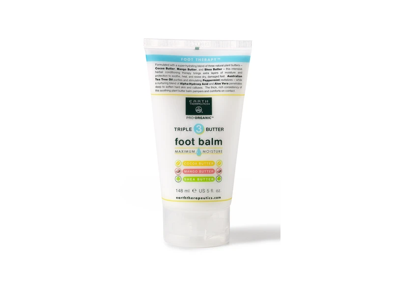 Earth Therapeutics Triple Butter Foot Balm, 5 fl oz/148 mL