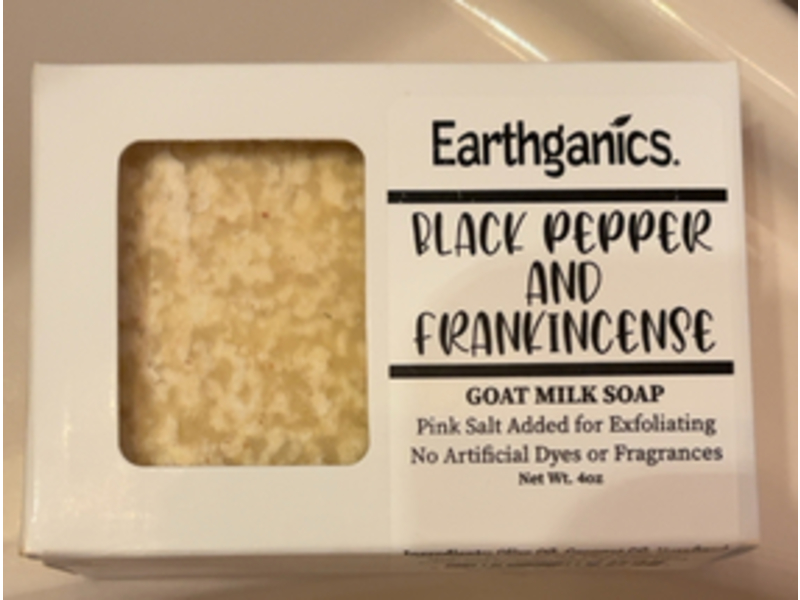 Earthganics Black Pepper & Frankincense Goat Milk Soap, 4 oz