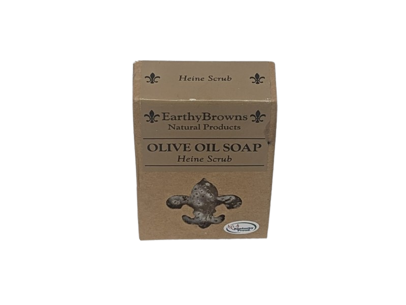 Earthy Browns Olive Oil Soap, Heine Scrub, 6 oz
