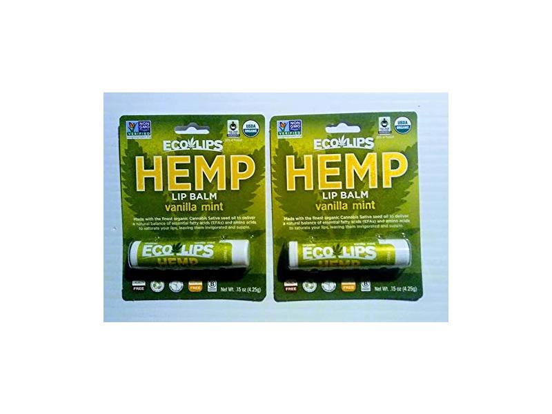 Eco Lips Hemp Lip Balm Vanilla Mint Flavor, .15 oz