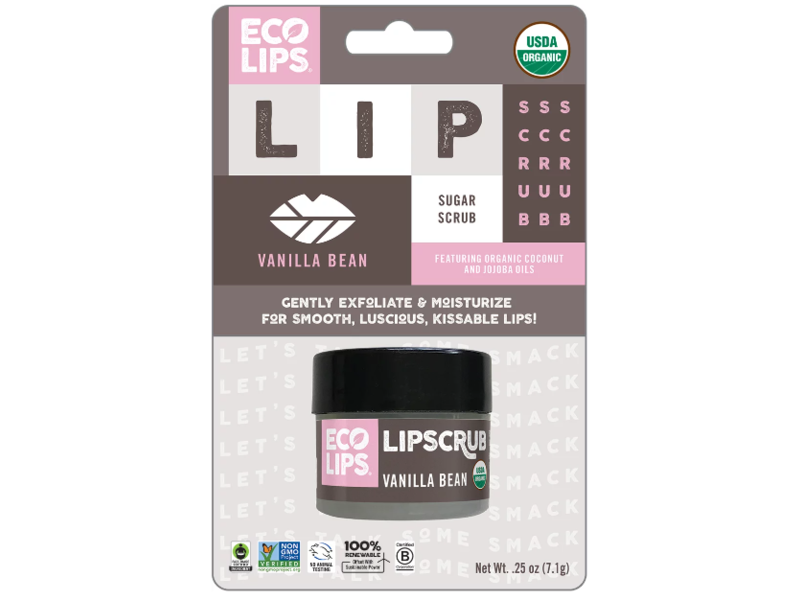 Eco Lips Lip Sugar Scrub, Vanilla Bean, 0.25 oz/7.1g