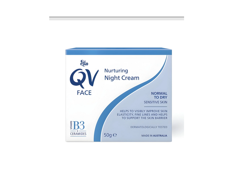Ego Qv Nurturing Face Night Cream, Vitamin B3 + Ceramides, 50 g