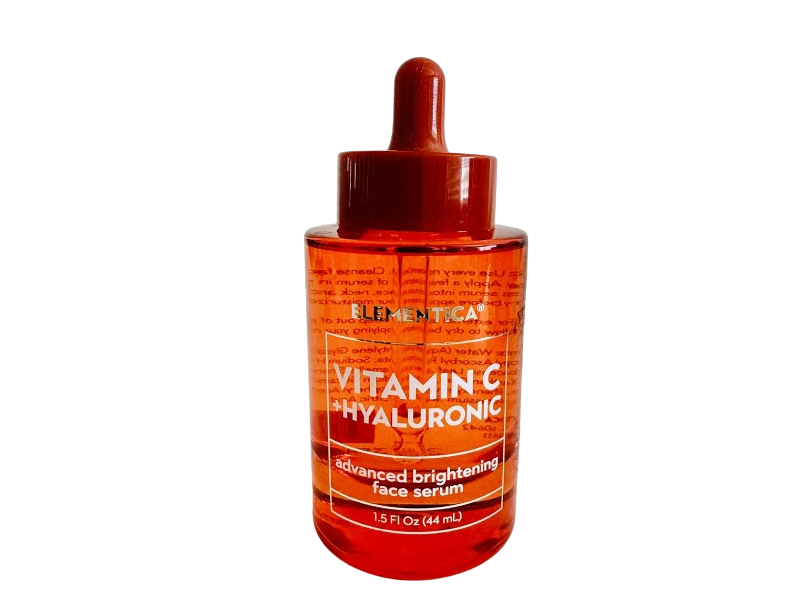 Elementica Advanced Brightening Face Serum, Vitamin C + Hyaluronic, 1.5 fl oz/44 mL