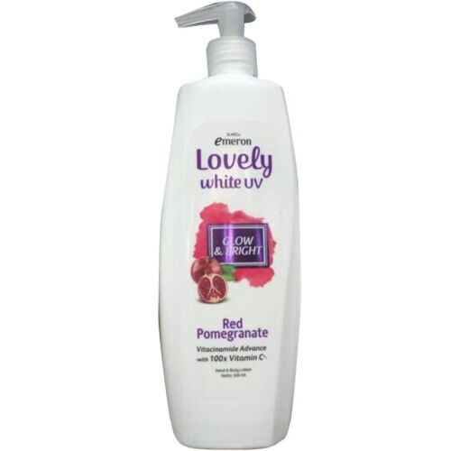 Lovely White UV Glow And Bright Red Pomegranate