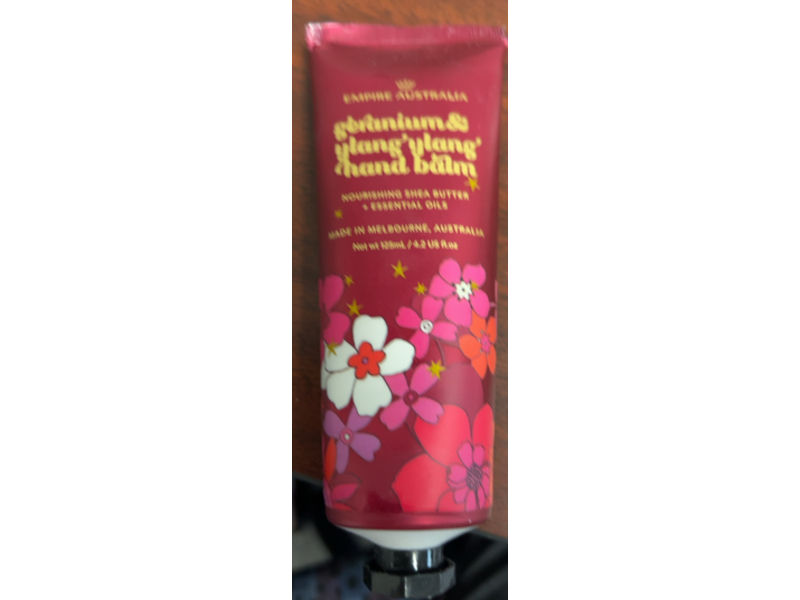 Empire Australia Hand Balm, Geranium & Ylang Ylang, 4.2 fl oz/125 mL