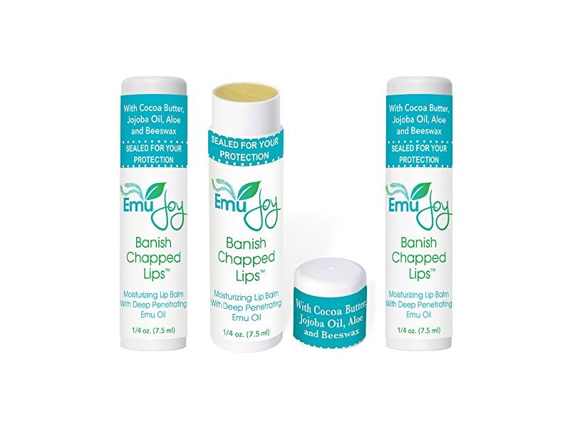 Emu Joy Banish Chapped Lips Moisturizing Lip Balm, 3 pack