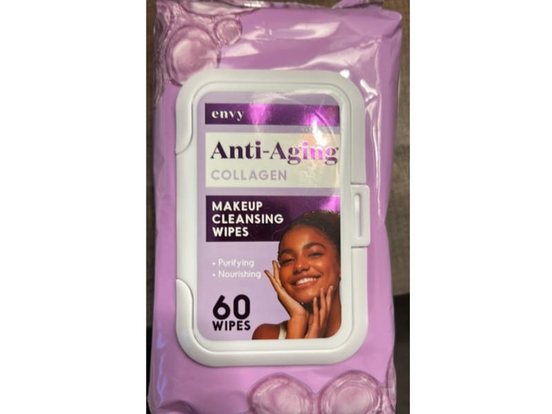 Envy Anit-Aging Collagen Makeup Cleansing Wipes, 60 Count