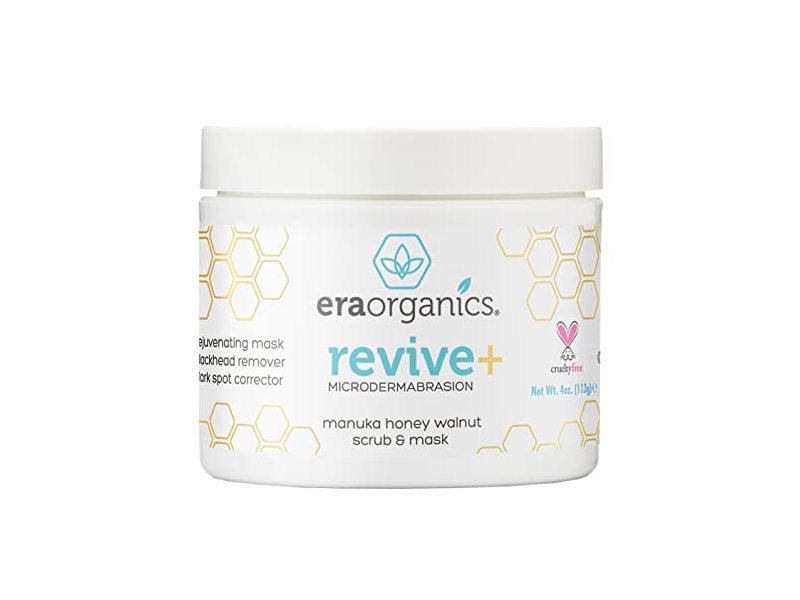 Era Organics Revive+ Microdermabrasion Scrub & Mask, Manuka Honey Walnut, 4 oz/113 g