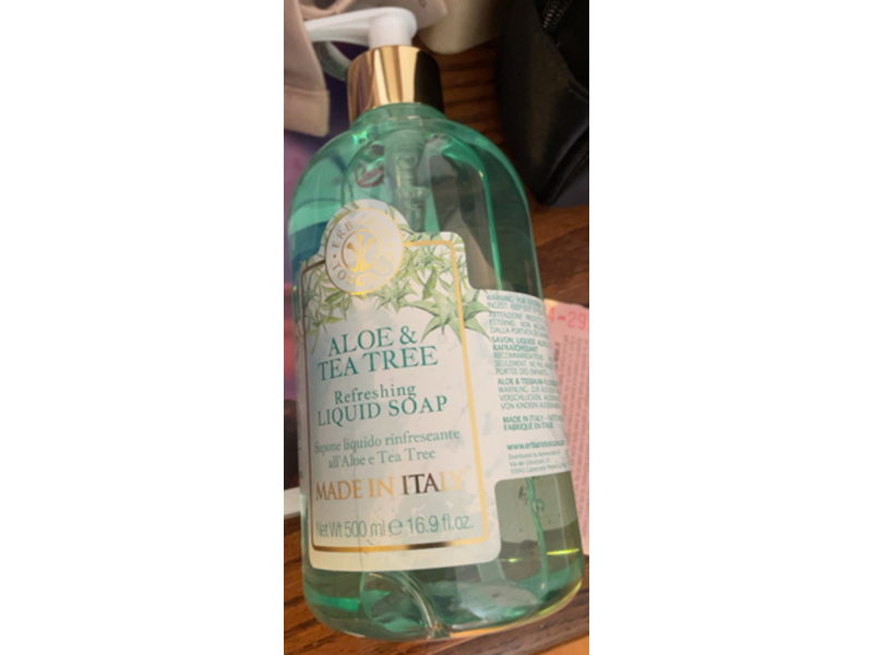 Erbario Toscano Refreshing Liquid Soap, Aloe & Tea Tree, 16.9 fl oz/500 mL