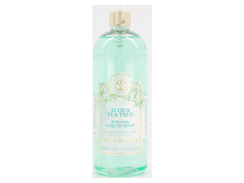 Erbario Toscano Refreshing Liquid Soap, Aloe & Tea Tree,33.8 fl oz/1000 mL