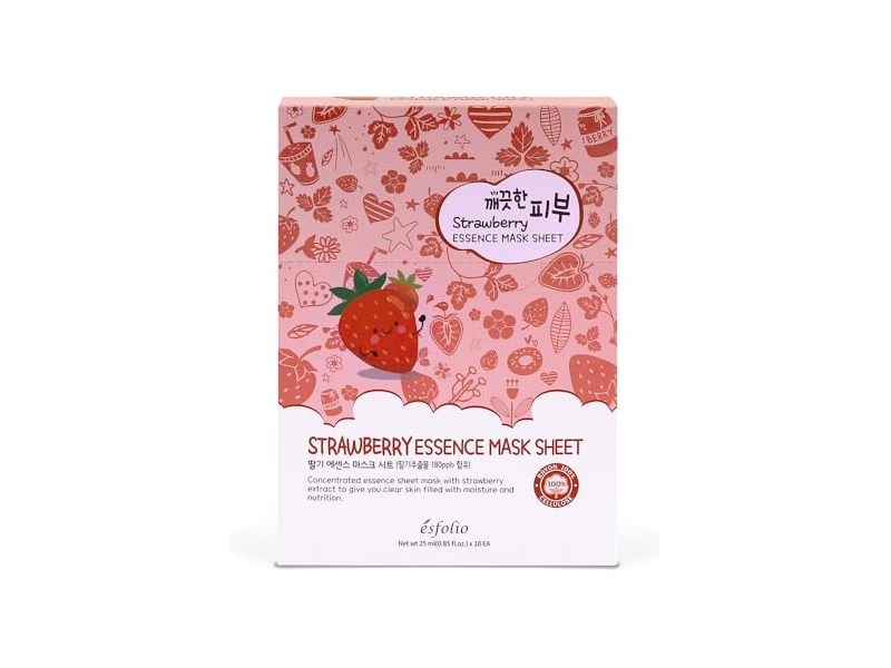 Esfolio Essence Mask Sheet, Strawberry, 0.85 fl oz/25 mL