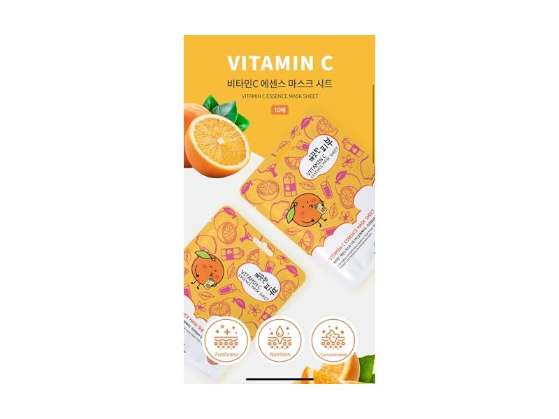 Esfolio Essence Mask Sheet, Vitamin C , 0.85 fl oz/25 mL, 10 Count