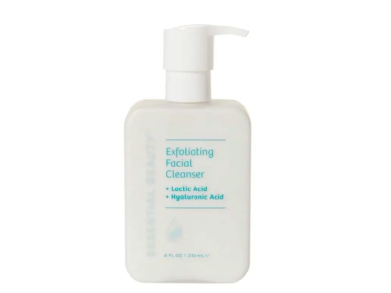Essential Beauty Exfoliating Facial Cleanser, Lactic Acid + Hyaluronic Acid, 8 fl oz/236 mL
