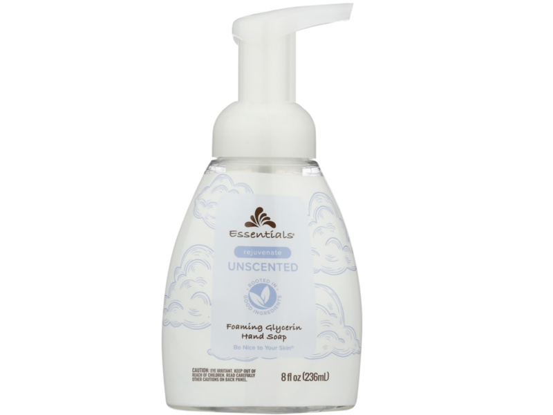 Essentials Foaming Glycerin Hand Soap, Unscented, 8 fl oz/236 mL, Pack of 2
