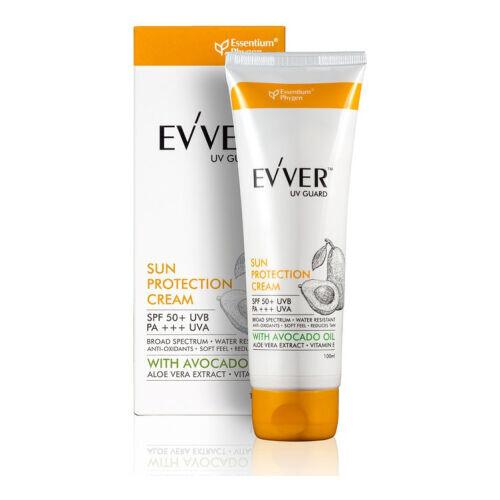 Evver UV Guard SPF 50 PA+++ With Avocado Oil + Vita E + Aloevera Sunscreen