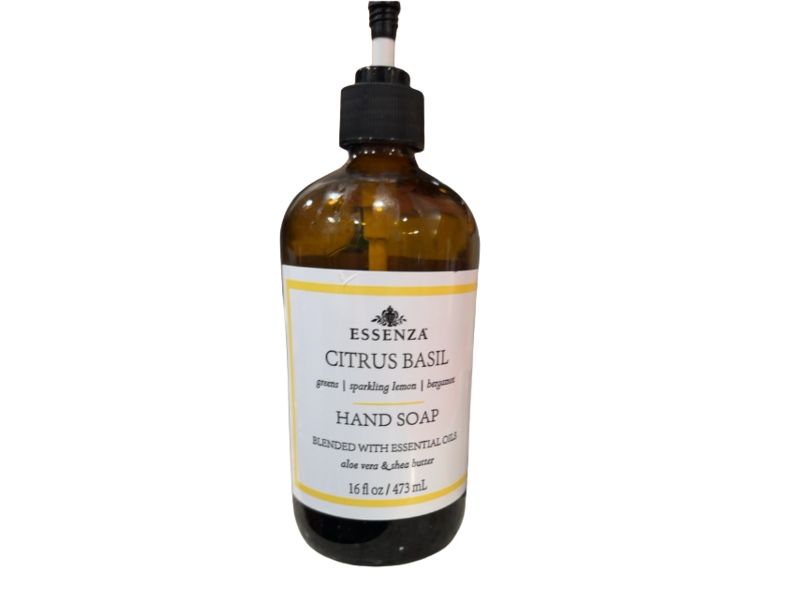 Essenza Citrus Basil Hand Soap, Aloe Vera & Shea Butter, 16 fl oz/473 mL