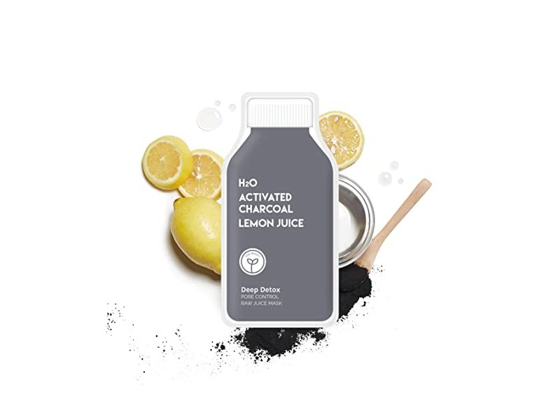 Esw Beauty Deep Detox Pore Control Raw Juice Mask, Activated Charcoal + Lemon juice, 0.88 fl oz/2.5 mL