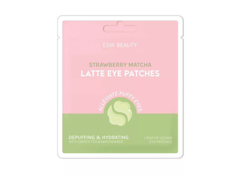 ESW Beauty Strawberry Matcha Depuffing & Hydrating Latte Eye Patches, 0.10 oz/2.8 g, 1 Pair